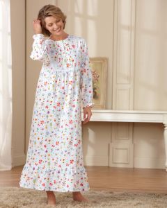 Floral Flannel Nightgown