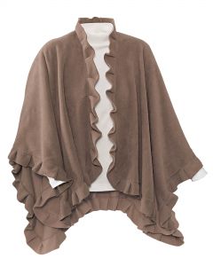 Fleece Ruffle Poncho