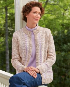 Fairisle Mock Neck Cardigan