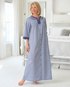 Gingham Snap Robe