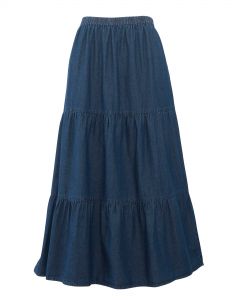 Tiered Denim Skirt