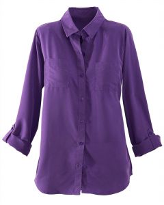 Easy-Care Roll-Tab Blouse