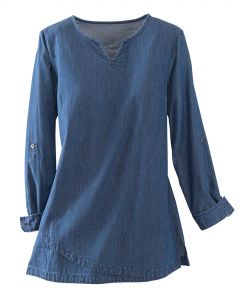 Denim Notch Neck Tunic