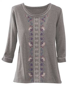 UltraSofts Embroidered Pullover Top