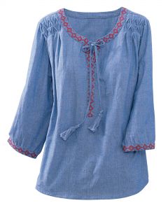 Tassel Tie-Front Shirt