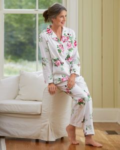 Rose Print Flannel Pajamas