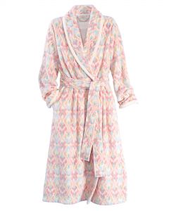 Printed Powder Puff Wrap Robe