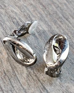 Silver Knotted Clip On Earrings