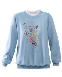 Embellished Butterflies & Flowers Sweatshirt